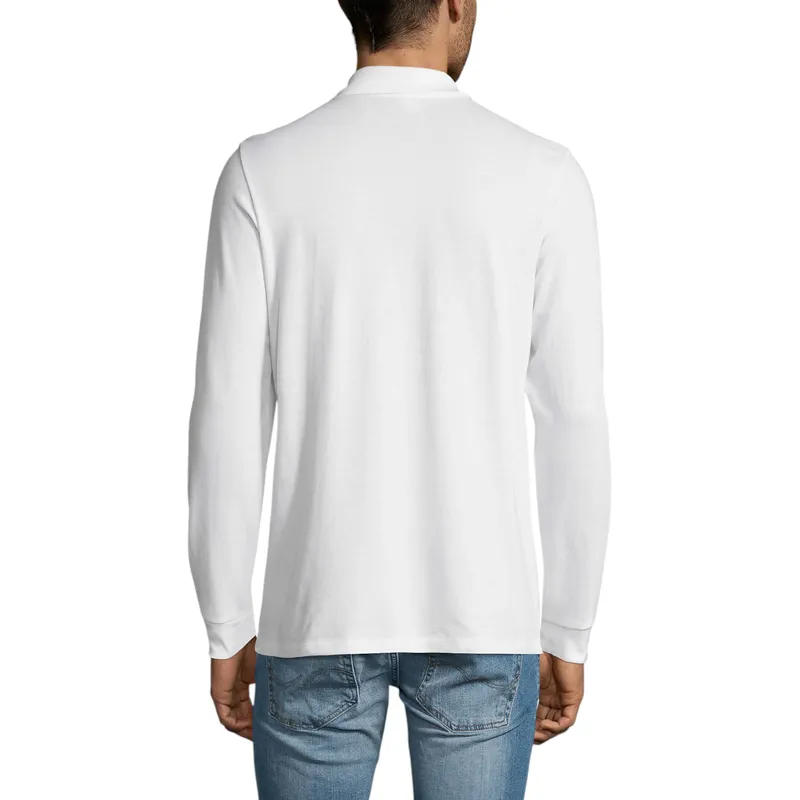 sol's perfect 11346 mens long sleeve polo shirts casual tee white1