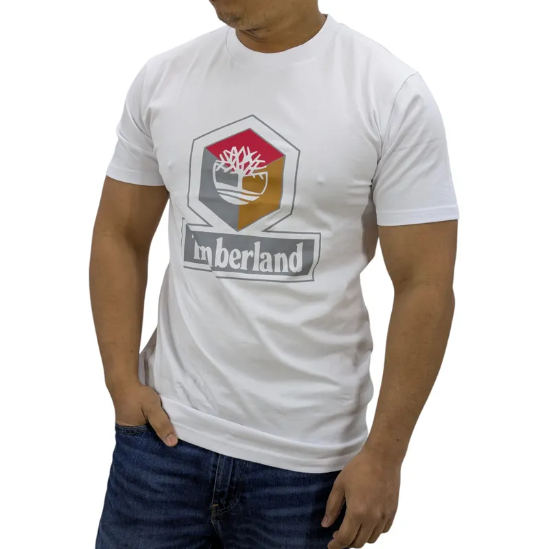 timberland cube print logo mens t shirts white0