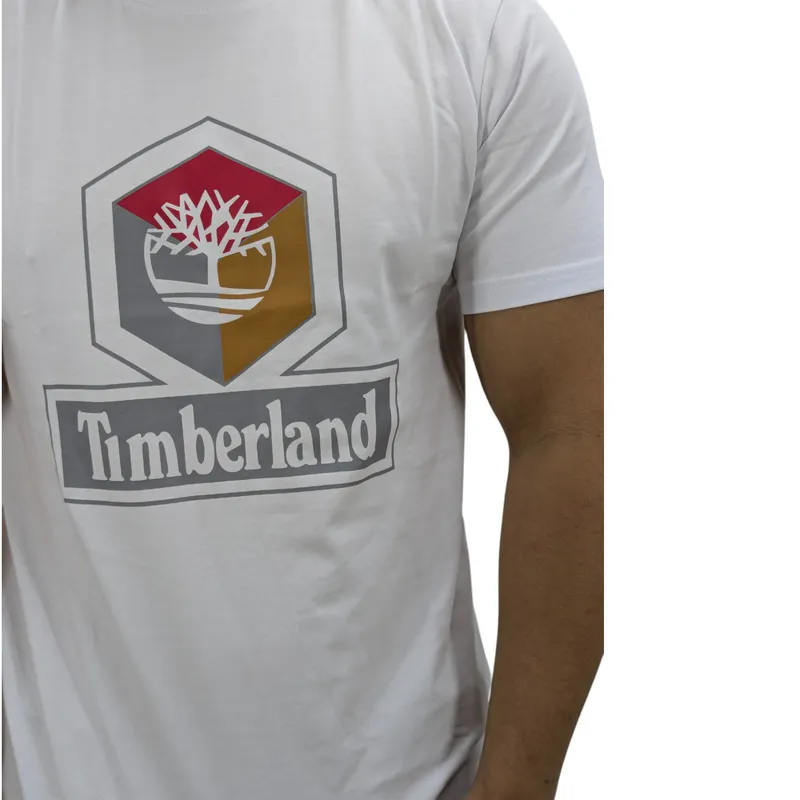 timberland cube print logo mens t shirts white1