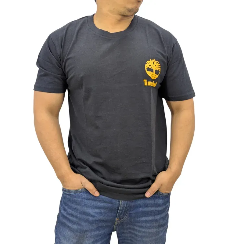 timberland large back print mens t shirts black1
