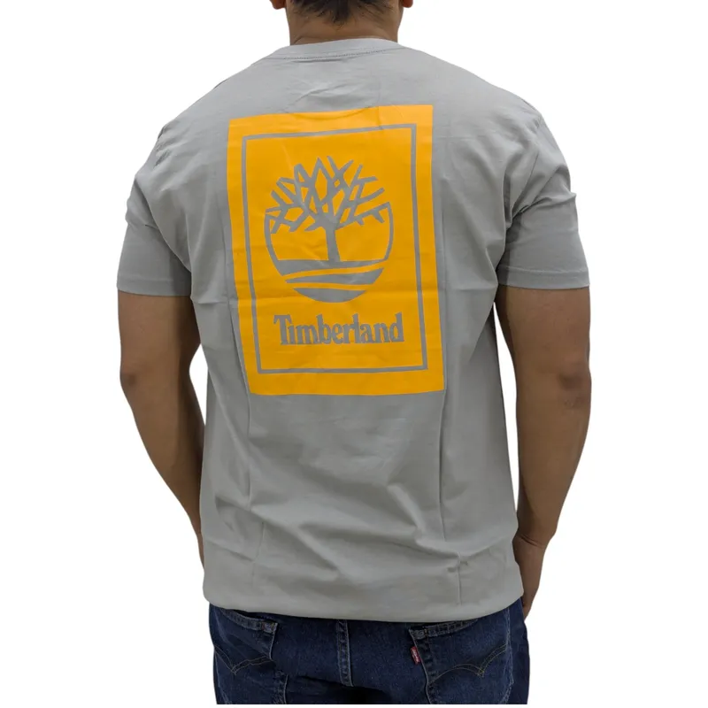 timberland large back print mens t shirts grey0