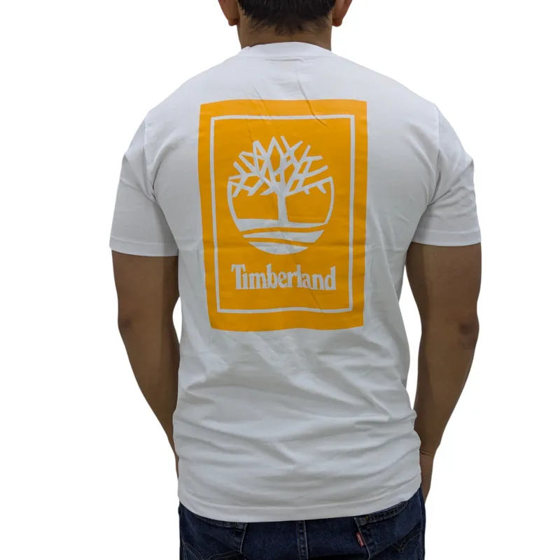 timberland large back print mens t shirts white0