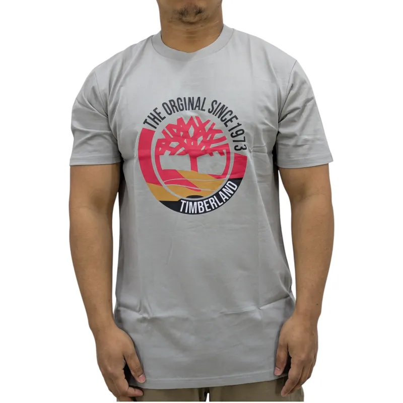 timberland mens t shirts classic logo short sleeve top new grey1
