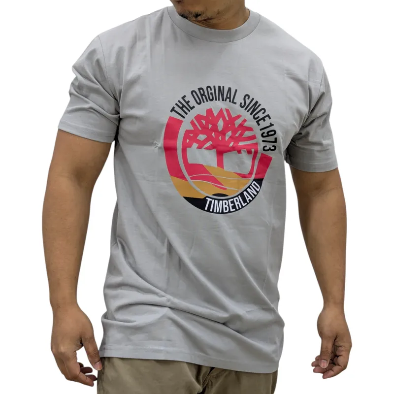 timberland mens t shirts classic logo short sleeve top new grey4