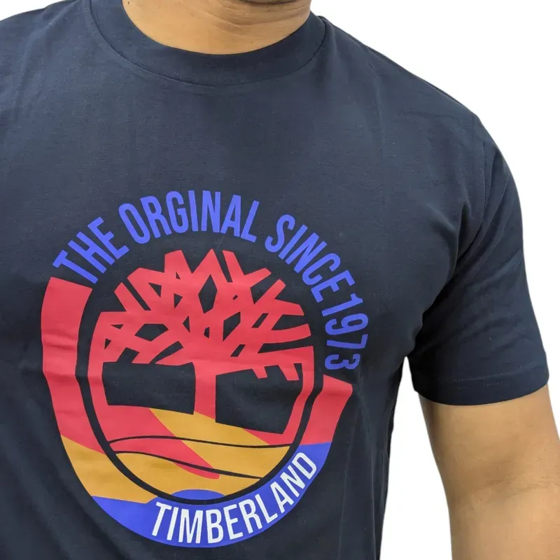 timberland mens t shirts classic logo short sleeve top new navy1
