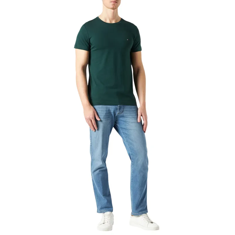 tommy hilfiger 10839 mens t shirts crew neck summer new cotton tee forest green1