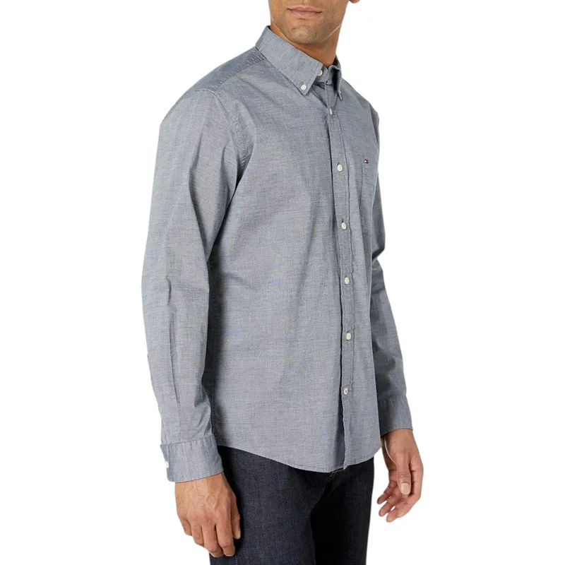 tommy hilfiger mens oxford shirt cotton casual formal top0