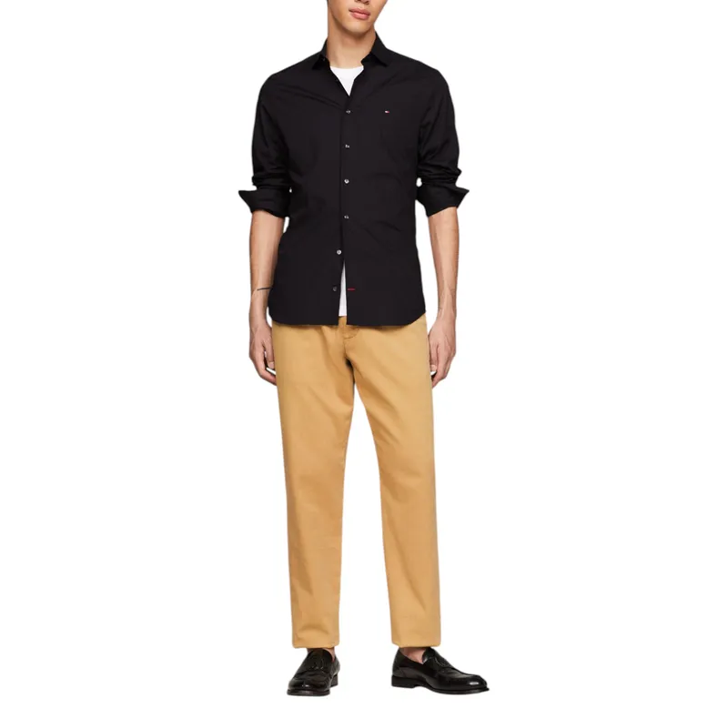 tommy hilfiger mens shirts long sleeve regular fit classic stretch cotton shirt1