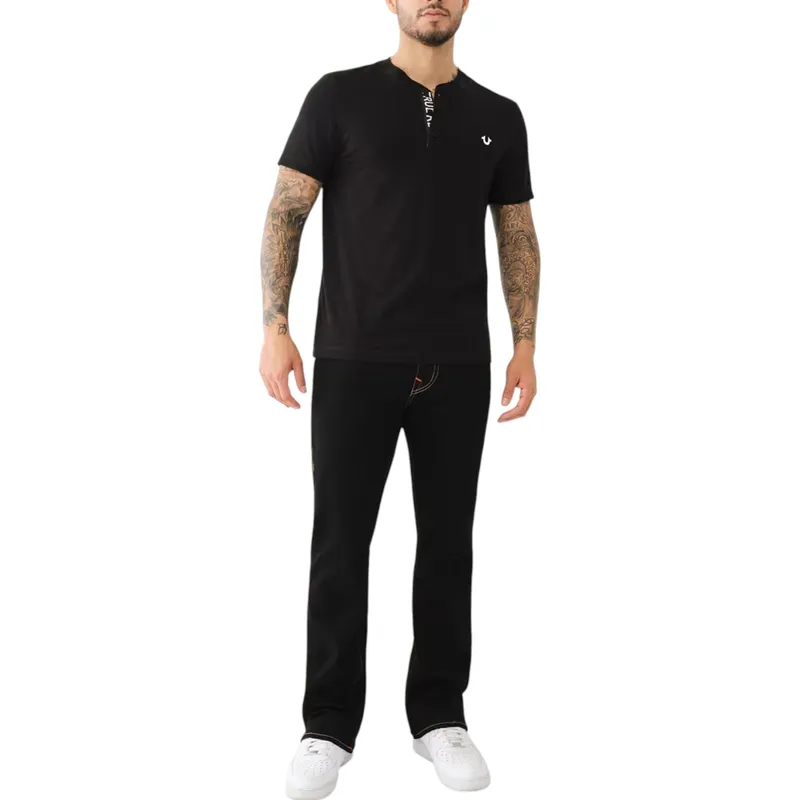 true religion 108426 mens henley t shirt black1