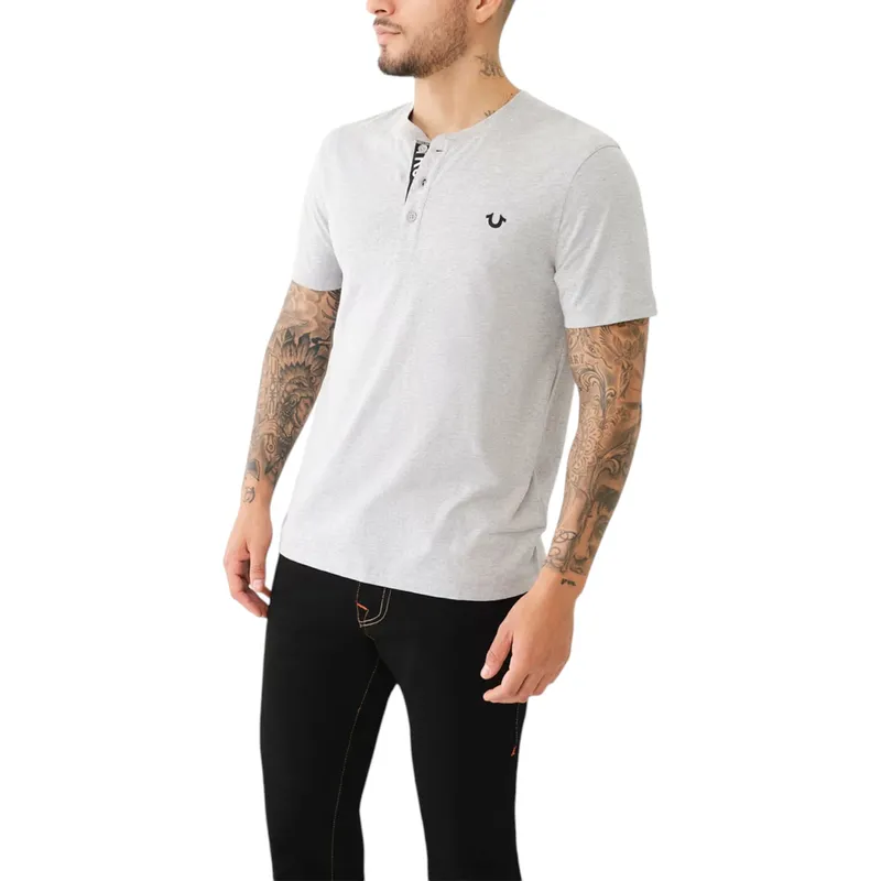 true religion 108426 mens henley t shirt grey0