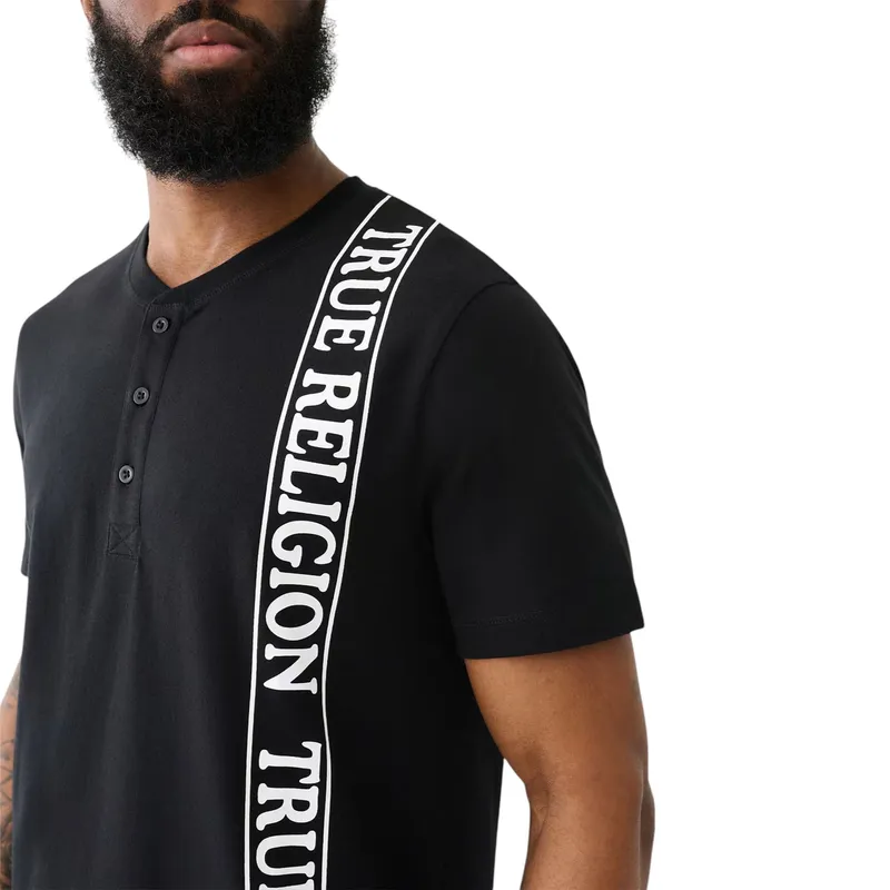 true religion mens henley t shirt short sleeve logo summer tee5
