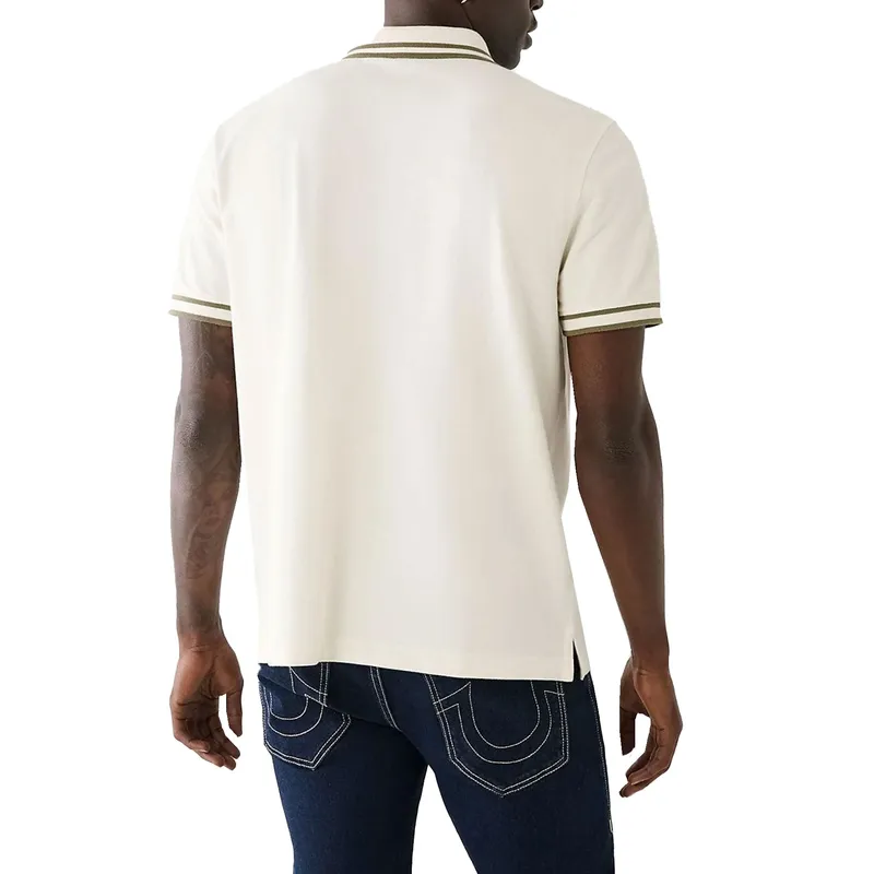 true religion mens polo shirt laurel buddah face pique collar off white2