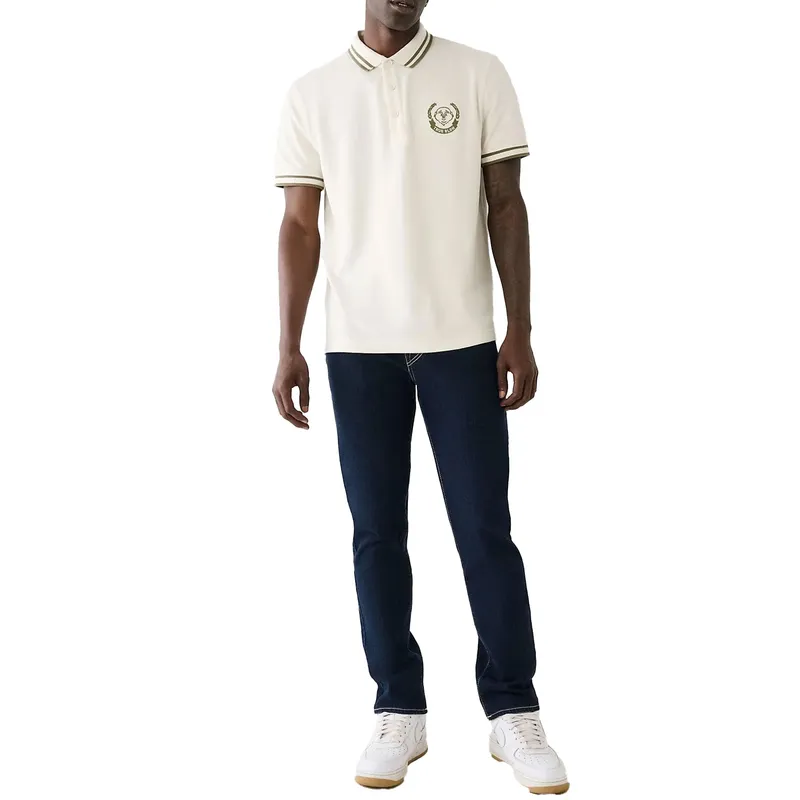 true religion mens polo shirt laurel buddah face pique collar off white3