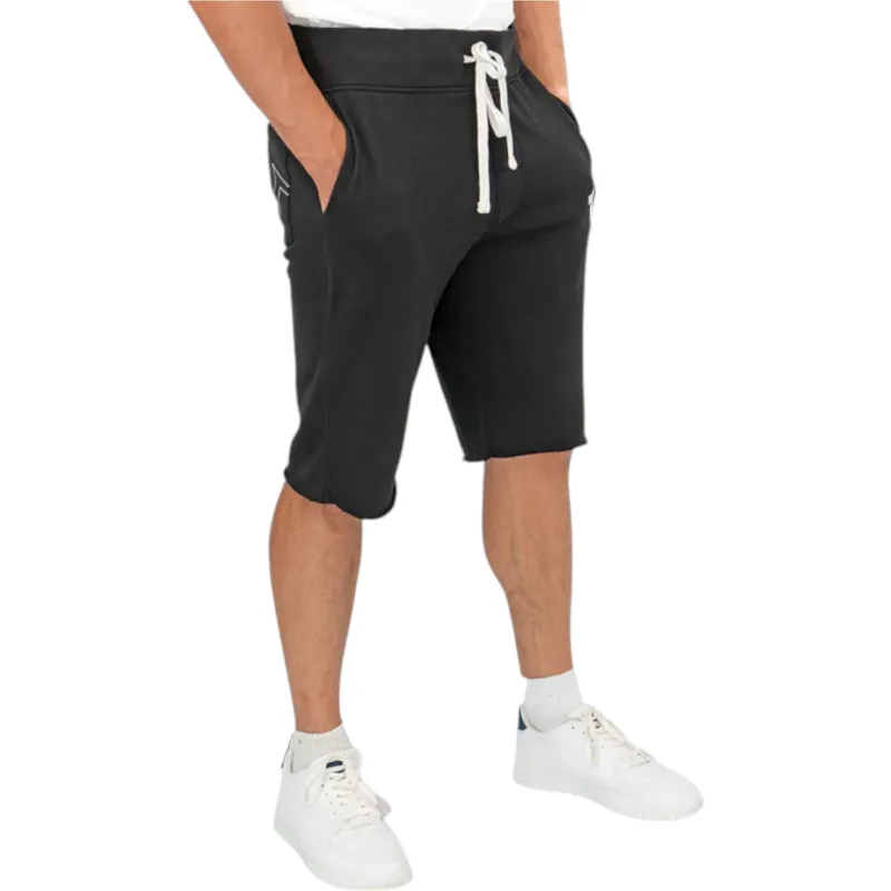 true religion mens shorts casual cotton knee summer black1