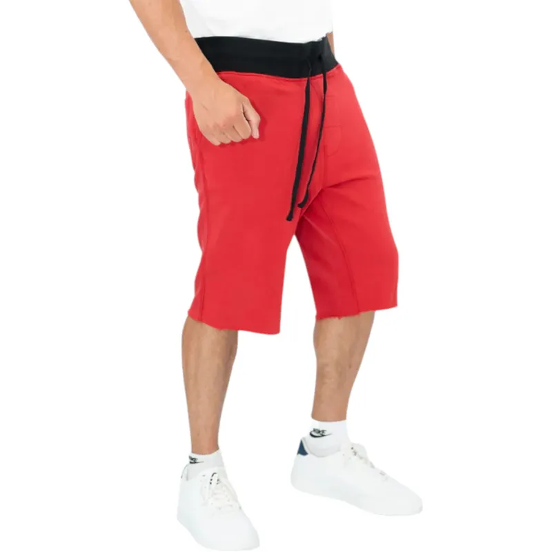 true religion mens shorts casual cotton knee summer ruby red4