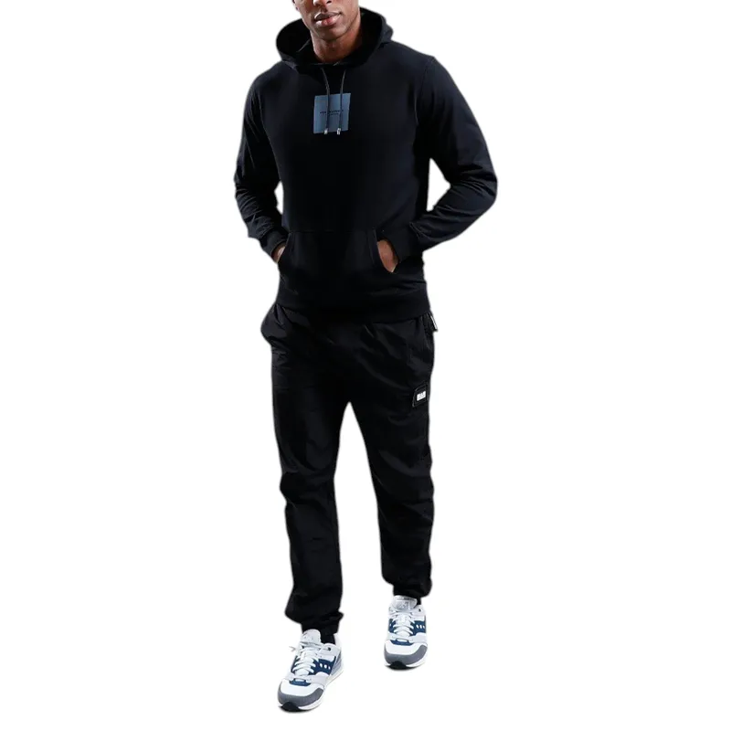 weekend offender mens hoodie long sleeve fleece pullover woan hood black1