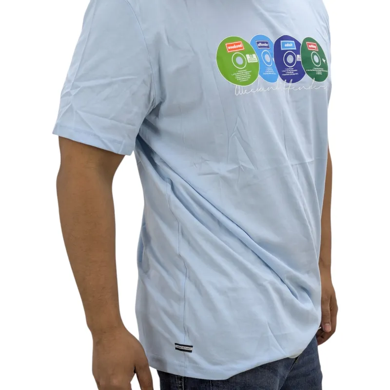 weekend offender mens t shirts disks crew neck short sleeve casual cotton new1