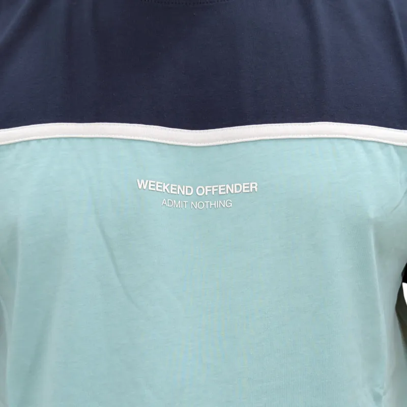 weekend offender studio 54 mens t shirt aqua and navy3