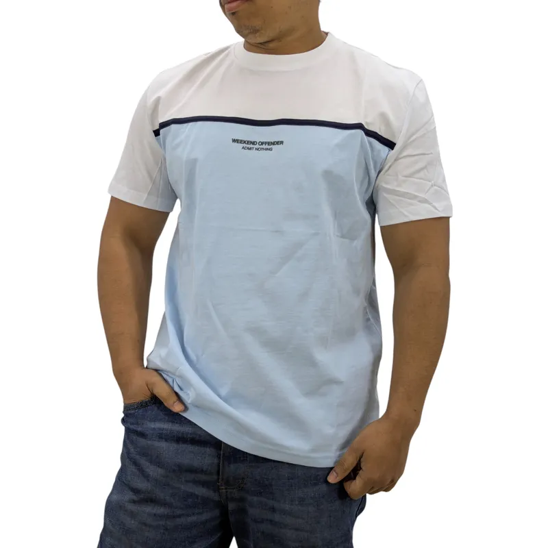 weekend offender studio 54 mens t shirt white and aquawash2