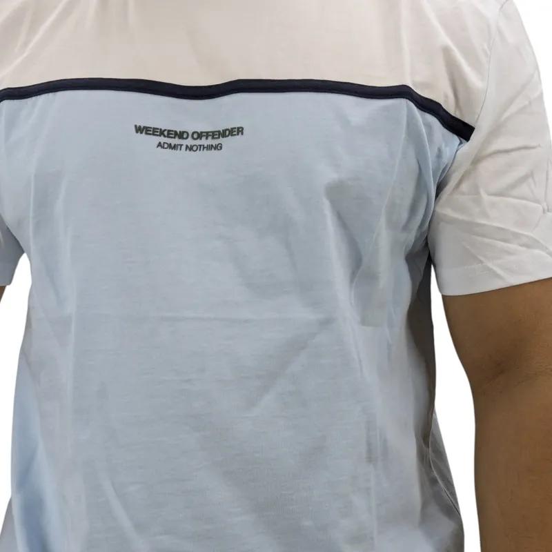 weekend offender studio 54 mens t shirt white and aquawash3