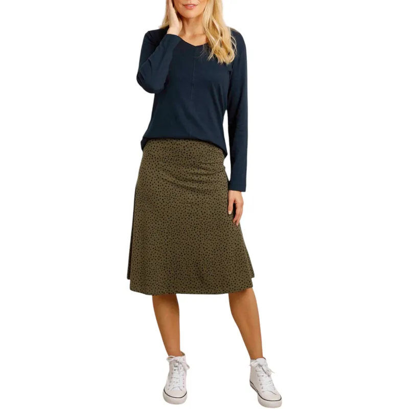 weird fish womens skirt kiruna jersey dark olive ladies organic bottoms0