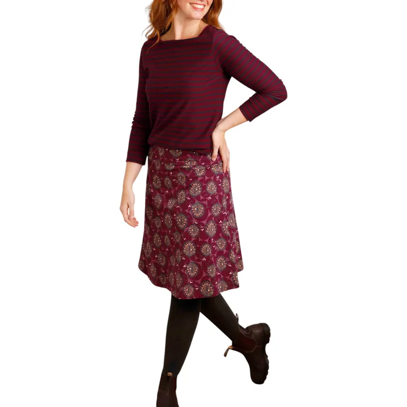 weird fish womens skirt malmo organic jersey skirt mulled wine bottom0