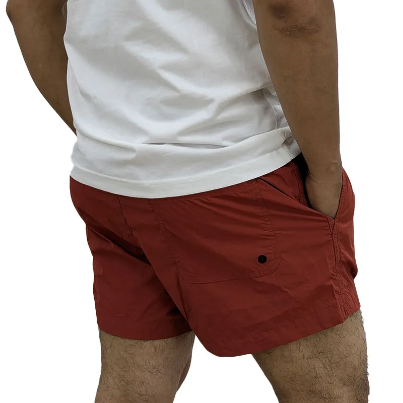mens swimming shorts surf shorts length trunks beachwear brick red0