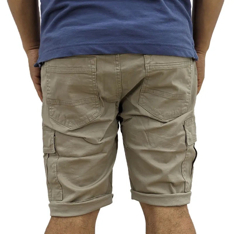 Mens Cargo Shorts Summer Cotton Slim Chino Knee Combat Pants Stone Top Brand Outlet UK