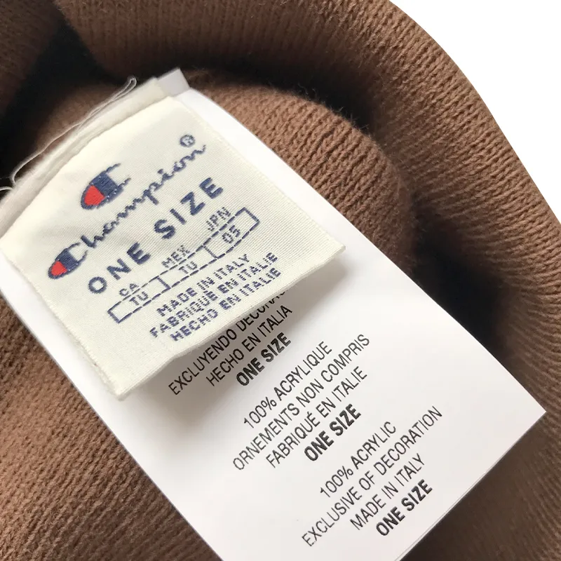 champion mens beanie hat winter thick knitted ribbed caps brown0