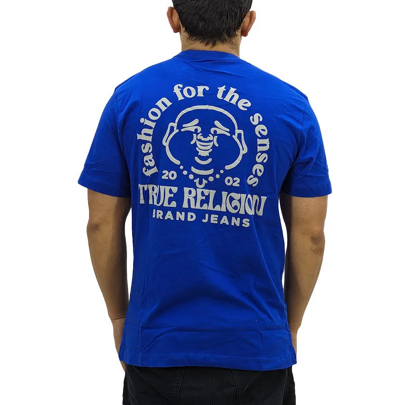 true religion 107816 mens t shirts buddha face summer tee blue0