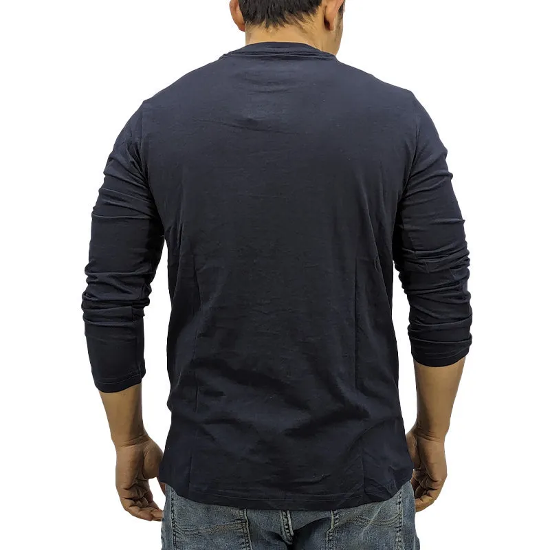 jack & jones mens long sleeve t shirts crew neck top black0