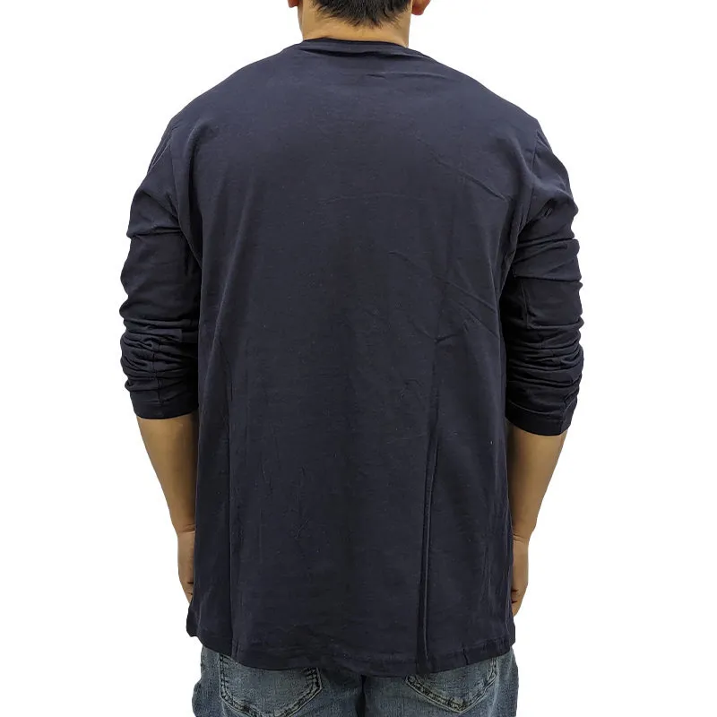 jack & jones mens long sleeve t shirts crew neck top dark navy0