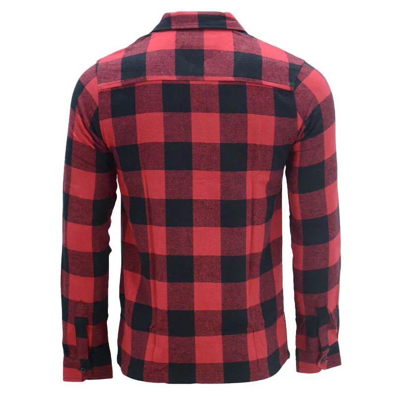 euroclips mens chess check shirts regular casual red and black0