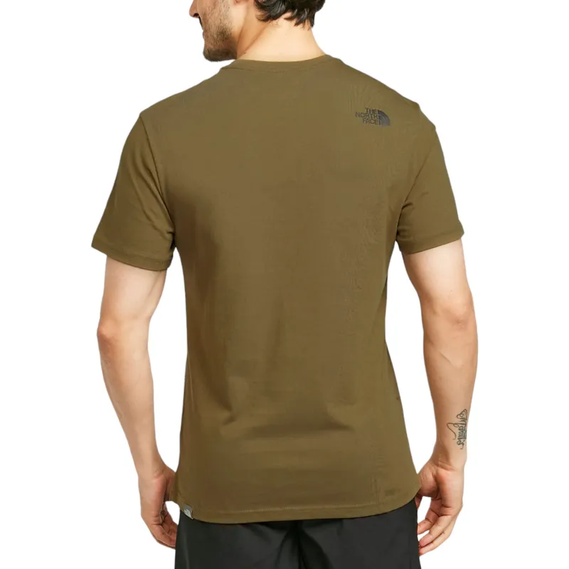 the north face mens t shirts woodcut dome soft cotton tee olive0