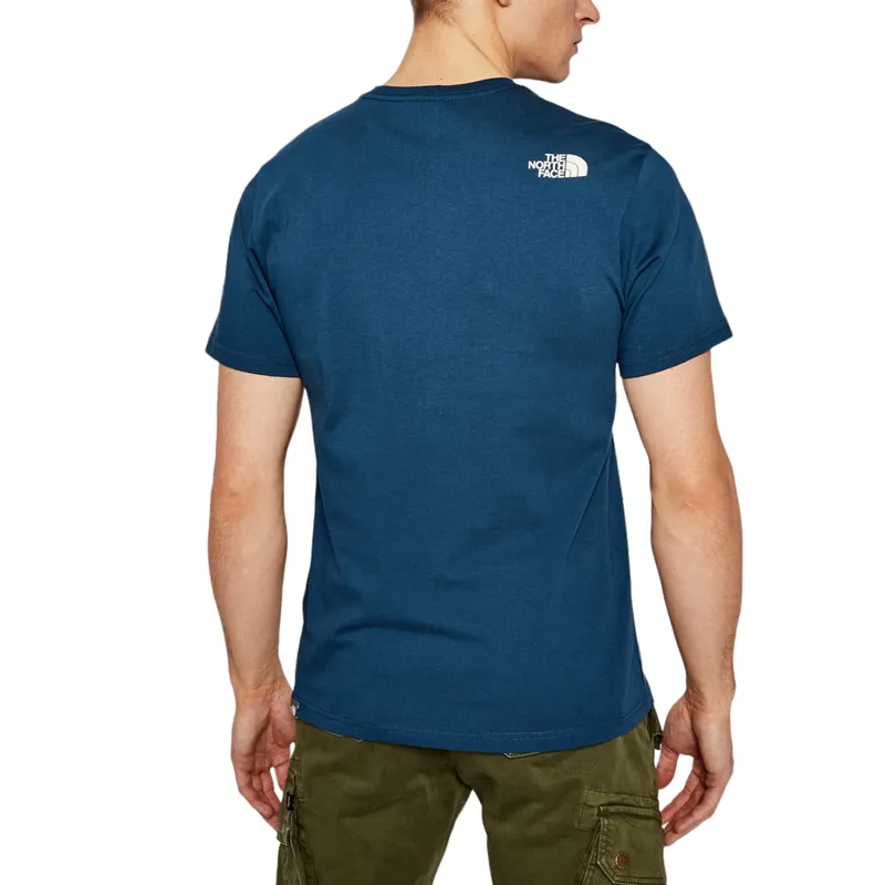 the north face mens t shirts woodcut dome soft cotton tee teal blue0