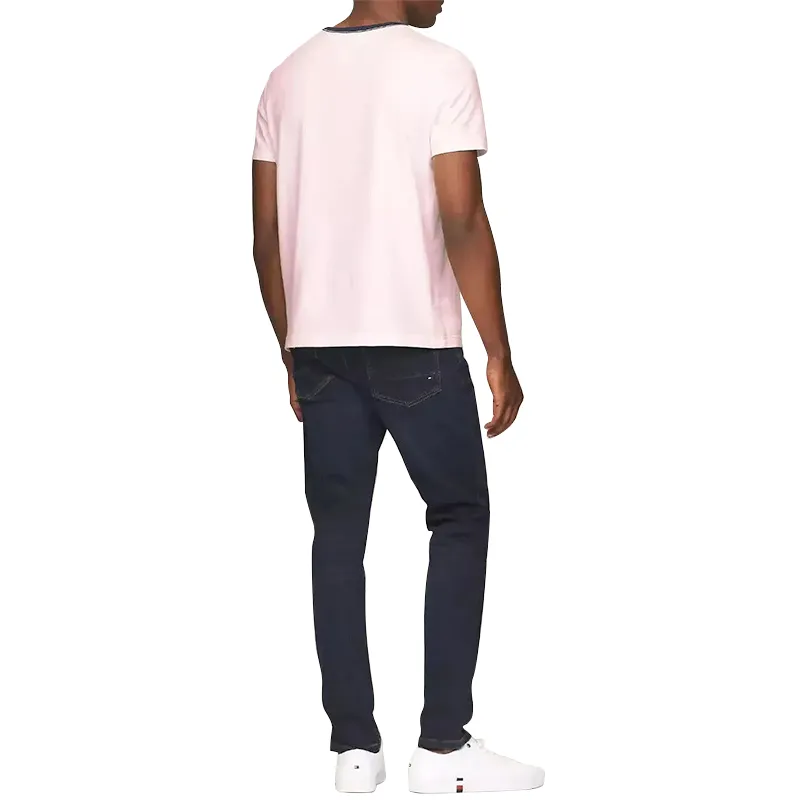 tommy hilfiger mens t shirt crew neck signature stripe tino tee pink0