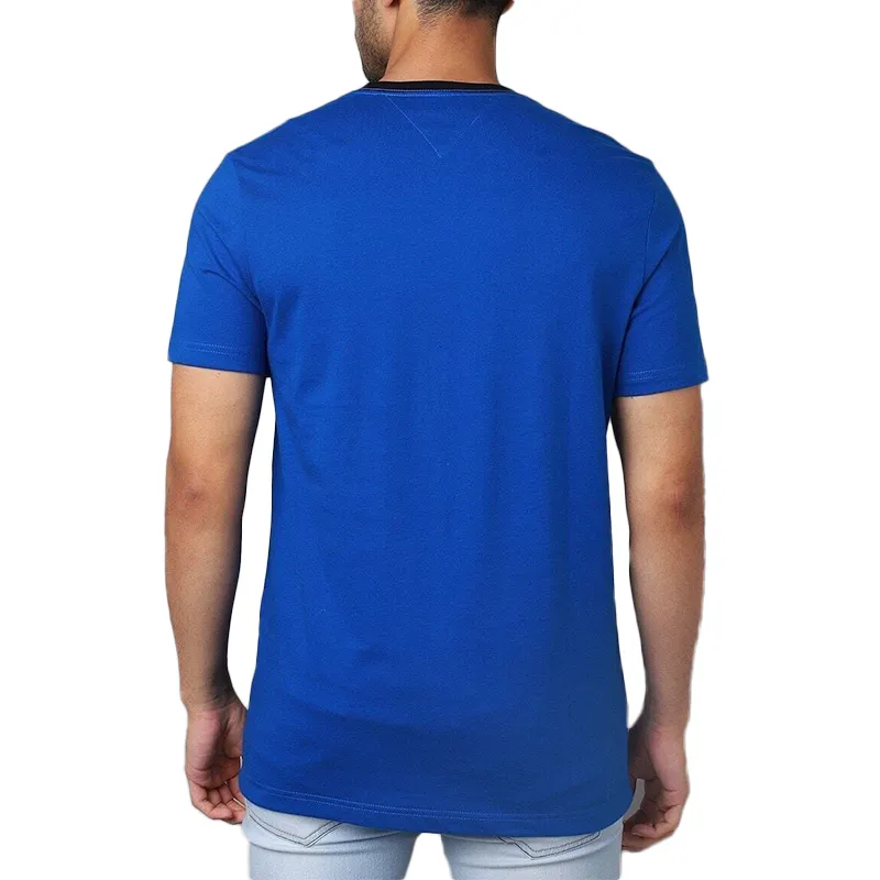 tommy hilfiger mens t shirt crew neck signature stripe tino tee royal blue0