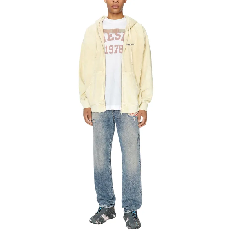 diesel s-ummerry-zip-e8 0teak mens hoodie zip up regular fit0