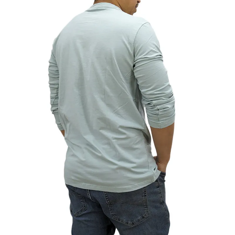 jack & jones mens long sleeve t shirts cotton tee crew neck top pastel green0