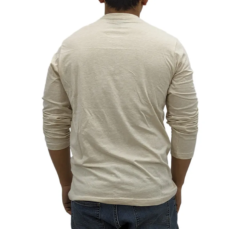 jack & jones mens t shirts crew neck long sleeve t-shirt beige0