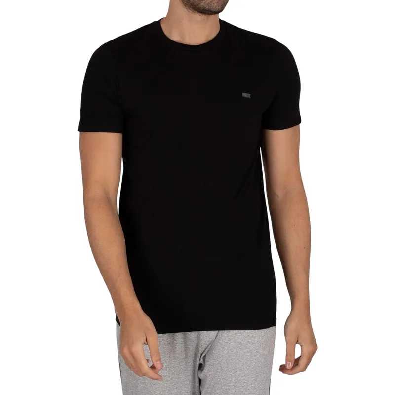 diesel umtee mens t shirts 2 pack basic undershirt black0