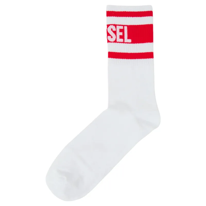diesel calzino mens socks soft cotton sports striped logo cuffs0