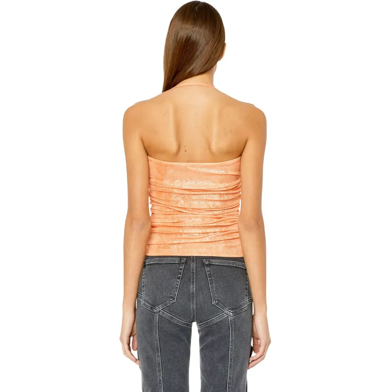 diesel t-dru womens laminated jersey sleeveless party tops0