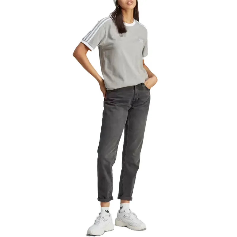adidas ed7593 women 3 stripes t shirt crew neck short sleeve tee0