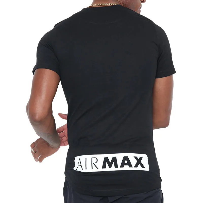 nike air max mens t shirt short sleeve crew neck casual black tee0