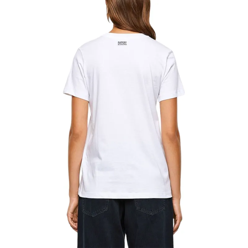 diesel t-sily-v20 womens t shirts crew neck slim fit white0