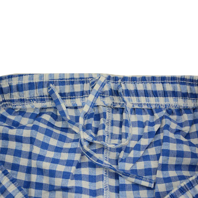 mens pyjama bottoms cotton woven large check loungewear blue0