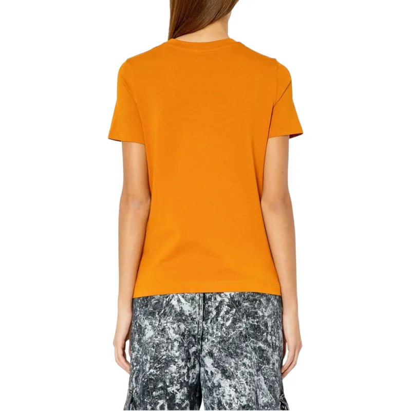 diesel t reg womens graphic t shirt crew neck mustard yellow0