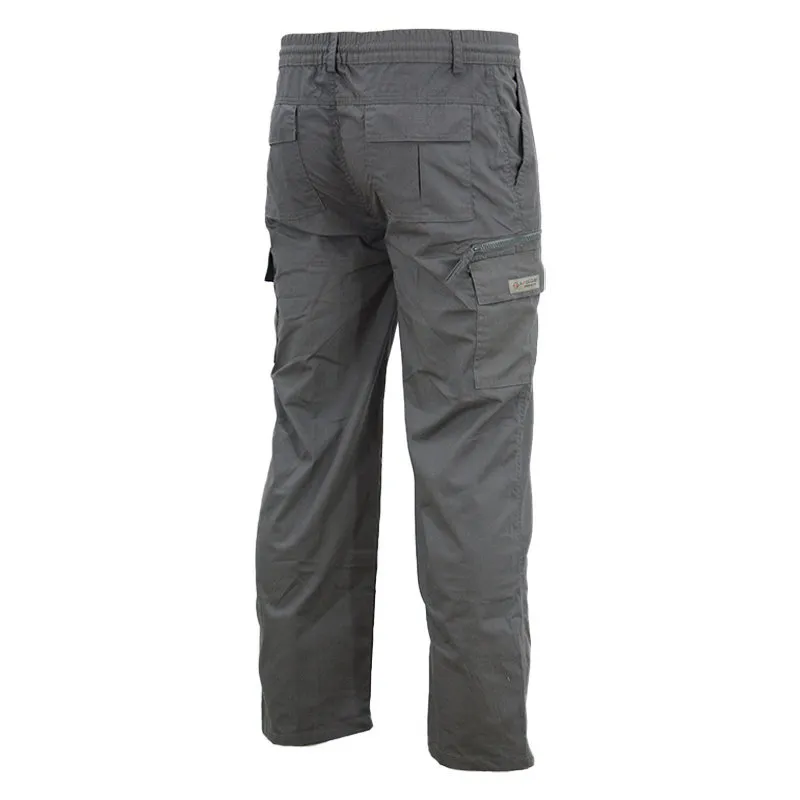 100% Cotton Cargo Pants for Men Casual Pants Elastic Waist Large Size Male  Baggy Pants Straight Trousers Korean Safari Style