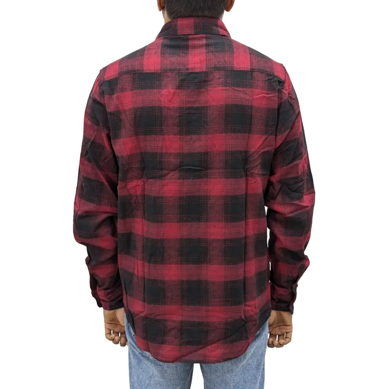 regatta mens lumberjack flannel check shirt red and black0